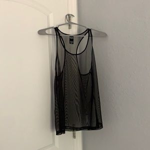 Mesh black workout tank top Victoria sport